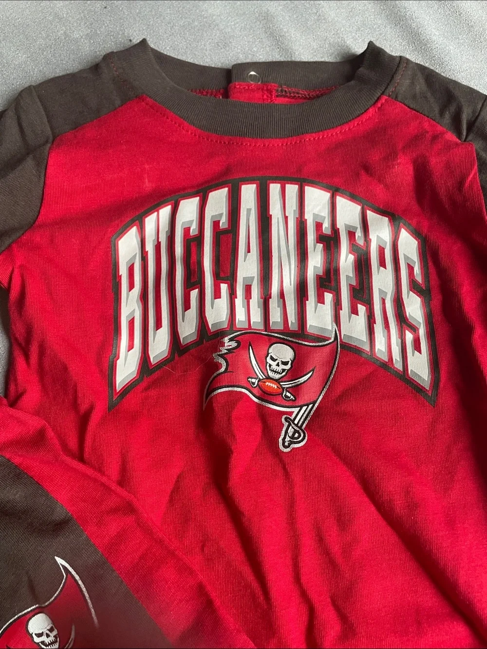 NFL Buccaneers Red and Brown infant Matching Set